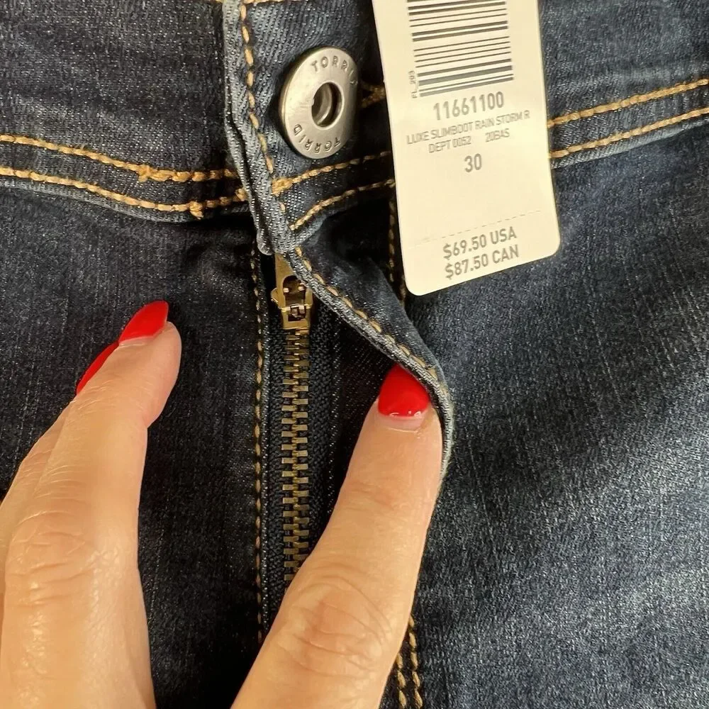 Torrid Plus 30 Luxe Slim Boot Cut Jeans Super‎ Stretch Mid Rise Rainstorm NEW